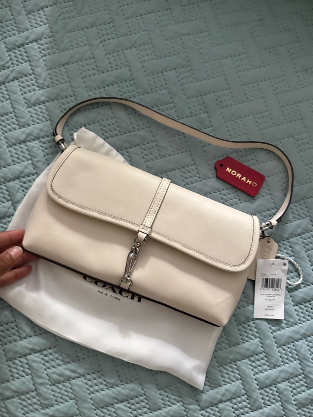 Coach Chalk Hampton Leather Shoulder Bag